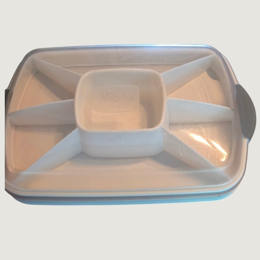 Pampered Chef Chillzanne Rectangular Server White Veggie Deviled Egg Tray Lid